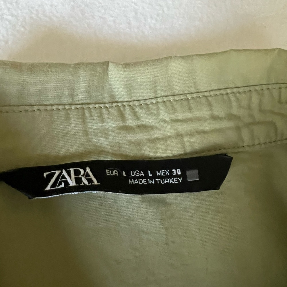 Zara olive green short button blouse - Picture 7 of 7